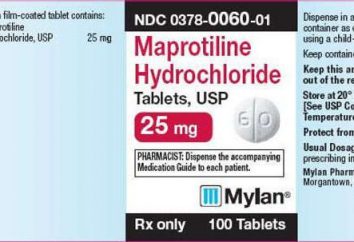 Droga "maprotilina": comentários, manual do usuário, análogos