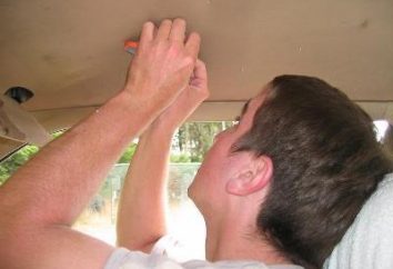 Imbottitura del soffitto della vettura con le mani