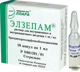 Ansiolitico e miorilassante agente "Elzepam": istruzioni per l'uso