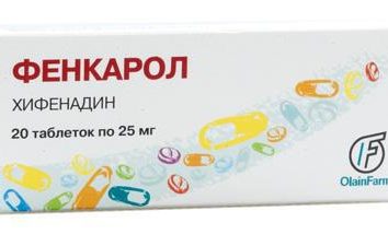 "Fenkarol": comentários. agente anti-alérgico "Fenkarol": preço, análogos