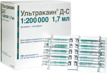 "Ultrakain DS Forte": istruzioni per l'uso, controindicazioni. Iniezione per l'anestesia locale