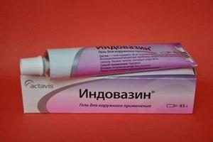 Le médicament "Indovazin" (gel). Instructions