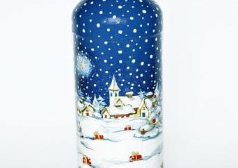 Führen Weihnachten decoupage Flaschen
