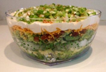 Festliche Salat Schichten. Eine Auswahl von Rezepten