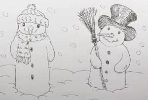 Wie schön, einen Schneemann zu zeichnen?