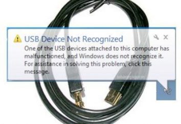 Handle-urządzeń USB Żądanie nie powiodło się: jaka jest przyczyna? Dlaczego deskryptor żądanie nie powiedzie?