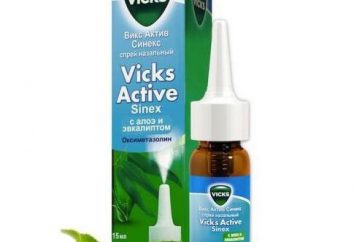 „Aktywny Sineks Wicks”, spray do stosowania do nosa: kompozycji, opis, instrukcje użytkowania i opinie