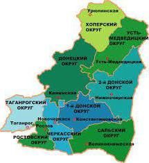 L'area della storia cosacchi del Don. Area della mappa del Don Army