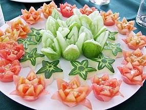 cortar legumbres elegante: una decoración de mesa de fiesta