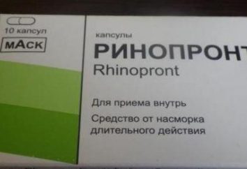 "Rinopront": instruções de utilização. Fotos e comentários da droga