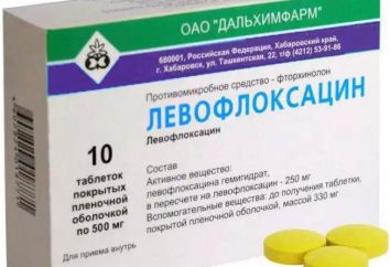 "Levofloxacin": recall, uma descrição da preparação, instruções de utilização