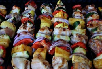 Shish kebab de poitrine de poulet – déjeuner léger, cuit au charbon de bois