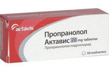 "Propranolol": análogos, instruções de utilização, descrição e comentários