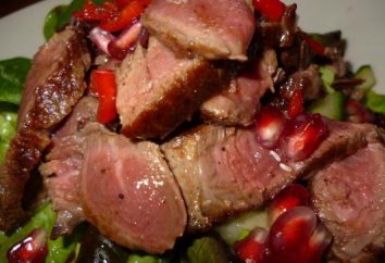 salades légères et savoureuses avec du bœuf et de grenade: recettes