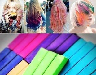Crayons colorés pour les cheveux: les avantages et les inconvénients