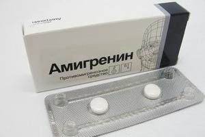 "Amigrenin" de las drogas. Instrucciones de uso