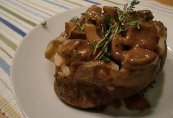 Pommes de terre cuites avec des champignons dans le four: recette