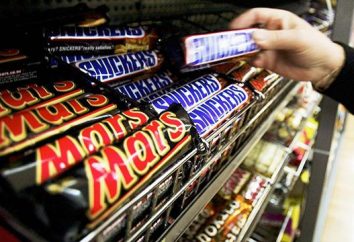Conteúdo calórico de "Snickers". Chocolate Snickers