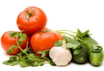 Ogórek i pomidor w wykrojów roślinnych. Opcje sałatka na zimę