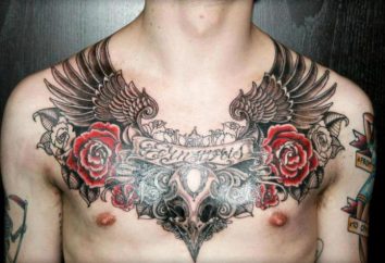 tatuagem dos homens sobre o esterno: uma variedade de estilos e opções de imagem