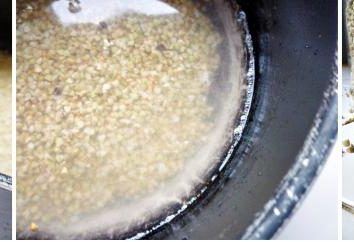 A proporção entre a água e o trigo mourisco quando cozinhar