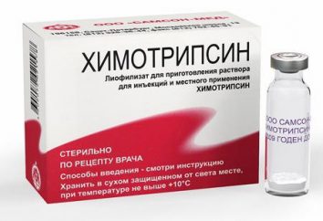 A droga "Chymotrypsin". Instruções de uso