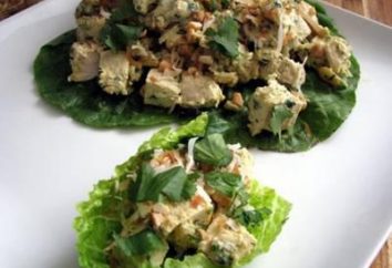 Leicht und elegant Salat mit grünem Salat und Huhn: interessante Rezepte