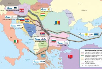O gasoduto "South Stream". projeto do gasoduto transnacional