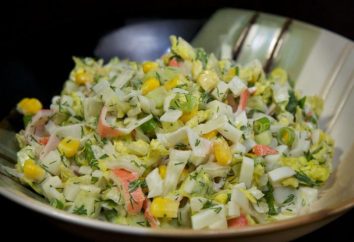 Salada Suave: Varas do caranguejo, milho, ovo