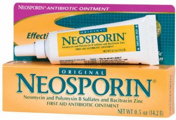 « Neosporin » (pommade): mode d'emploi, analogues, commentaires