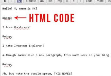 Come inserire uno spazio html