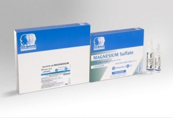Preparación "sulfato de magnesio": instrucciones de uso