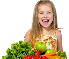 Une alimentation saine pour les enfants: une liste de la norme et caractéristiques