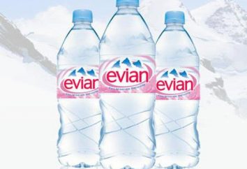 A água único "Evian". Propriedades surpreendentes de produto