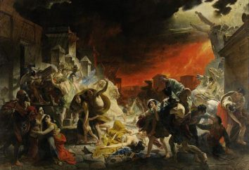 Características e descrição de pinturas Bryullov "Os Últimos Dias de Pompéia"