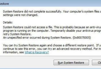 Code d'erreur 0x80070005 avec (Windows 7). Comment résoudre ce problème?