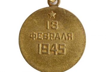 Medalla "por la captura de Budapest": descripción e historia