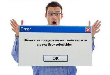 Obiekt nie obsługuje właściwość lub metoda BrowseForFolder: jak to naprawić?